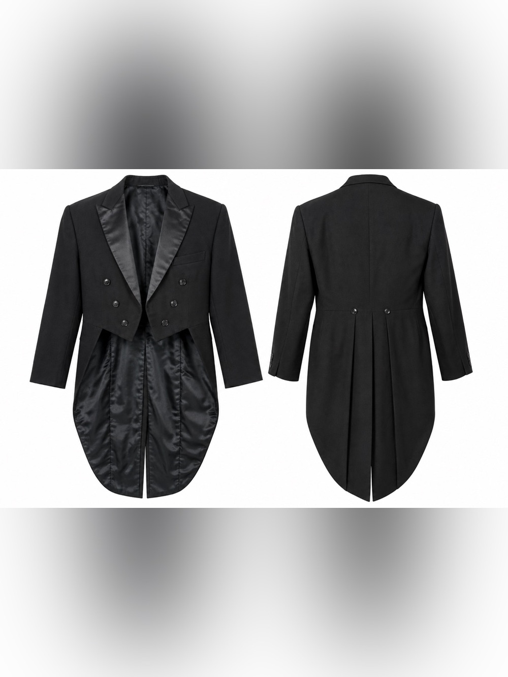 Vintage Black Tuxedo Tailcoat Formal Evening Jacket -LG/42-44